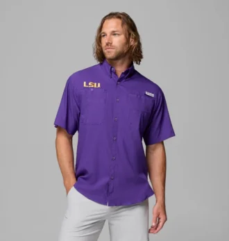 Cămașă cu mânecă scurtă Men Collegiate PFG Tamiami™ – LSU