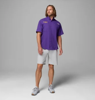 Cămașă cu mânecă scurtă Men Collegiate PFG Tamiami™ – LSU
