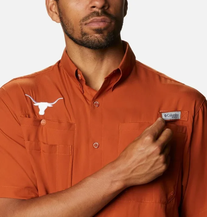 Cămașă cu mânecă scurtă pentru bărbați Collegiate PFG Tamiami™ – Înaltă – Texas Cămașă cu mânecă scurtă pentru bărbați Collegiate PFG Tamiami™ – Înaltă – Texas