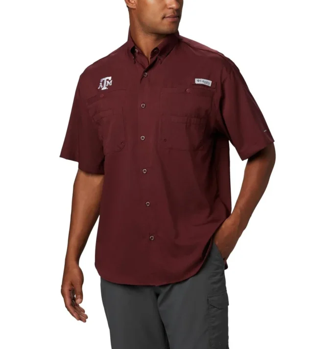 Cămașă cu mânecă scurtă pentru bărbați Collegiate PFG Tamiami™ – Înaltă – Texas A&M