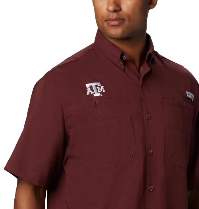 Cămașă cu mânecă scurtă pentru bărbați Collegiate PFG Tamiami™ – Înaltă – Texas A&M