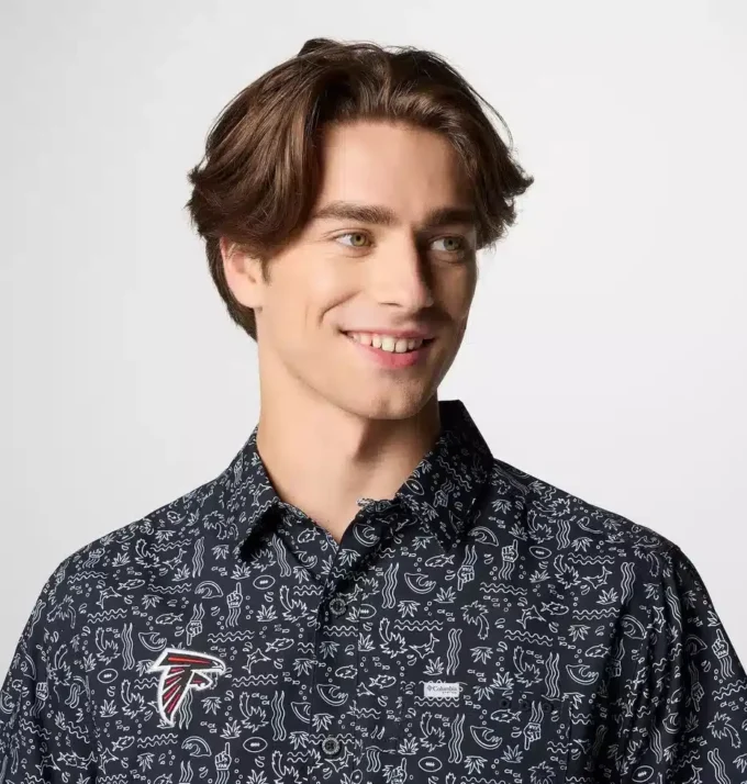 Cămașă cu mânecă scurtă PFG Super Slack Tide™ pentru bărbați – Atlanta Falcons