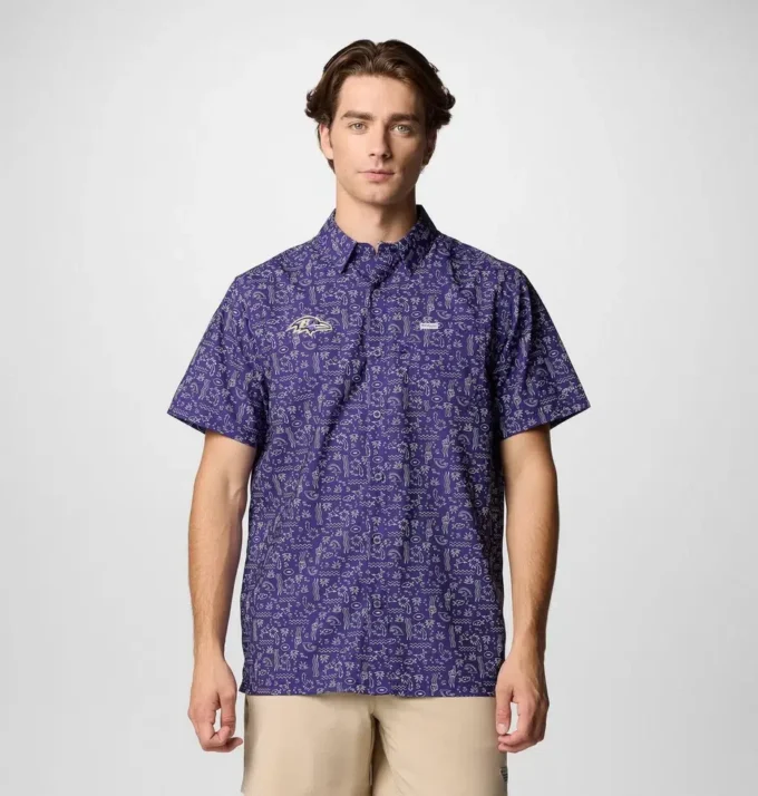 Cămașă cu mânecă scurtă PFG Super Slack Tide™ pentru bărbați – Baltimore Ravens