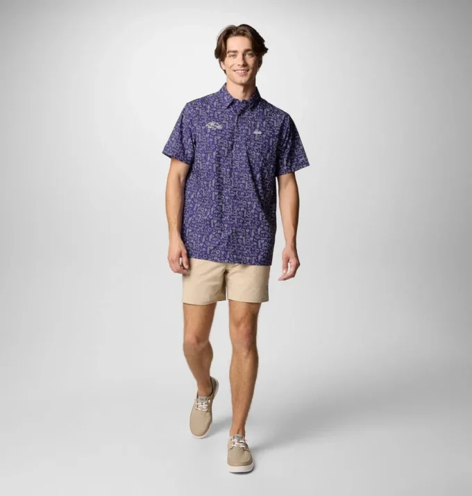 Cămașă cu mânecă scurtă PFG Super Slack Tide™ pentru bărbați – Baltimore Ravens