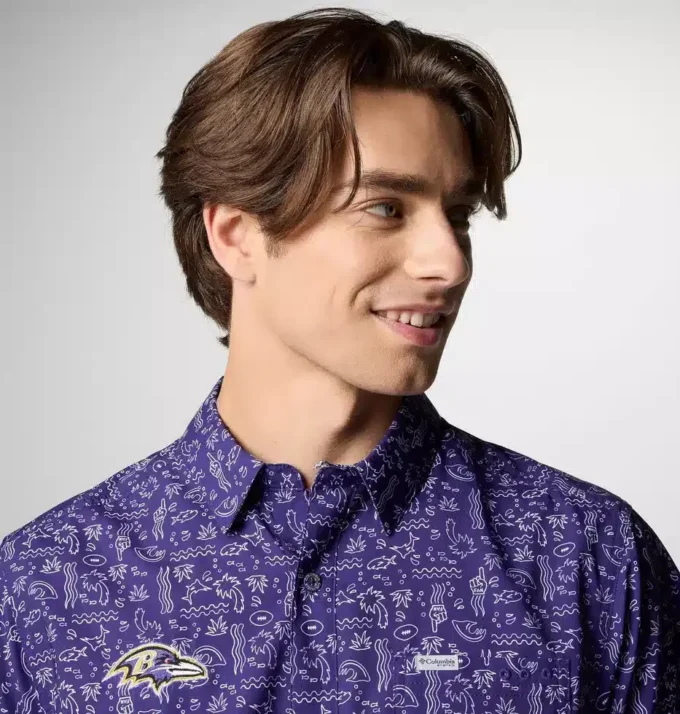 Cămașă cu mânecă scurtă PFG Super Slack Tide™ pentru bărbați – Baltimore Ravens