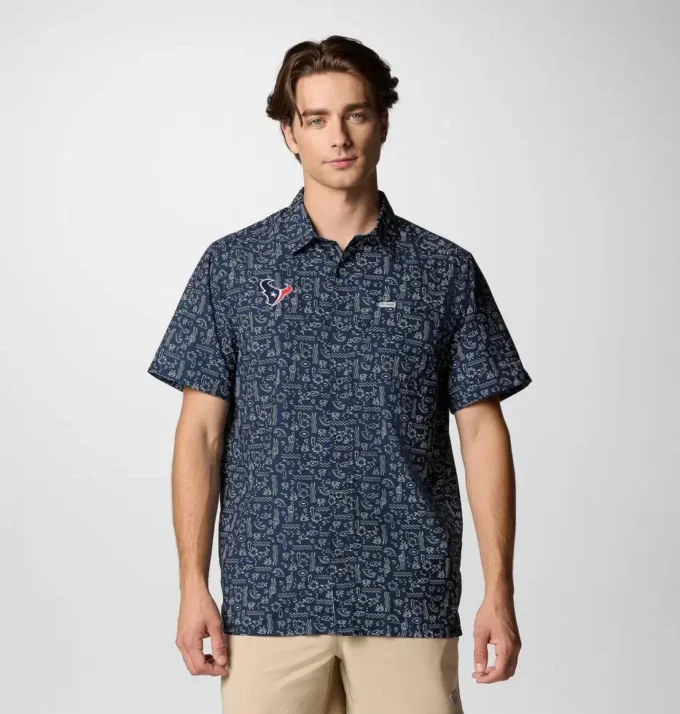 Cămașă cu mânecă scurtă PFG Super Slack Tide™ pentru bărbați – Houston Texans