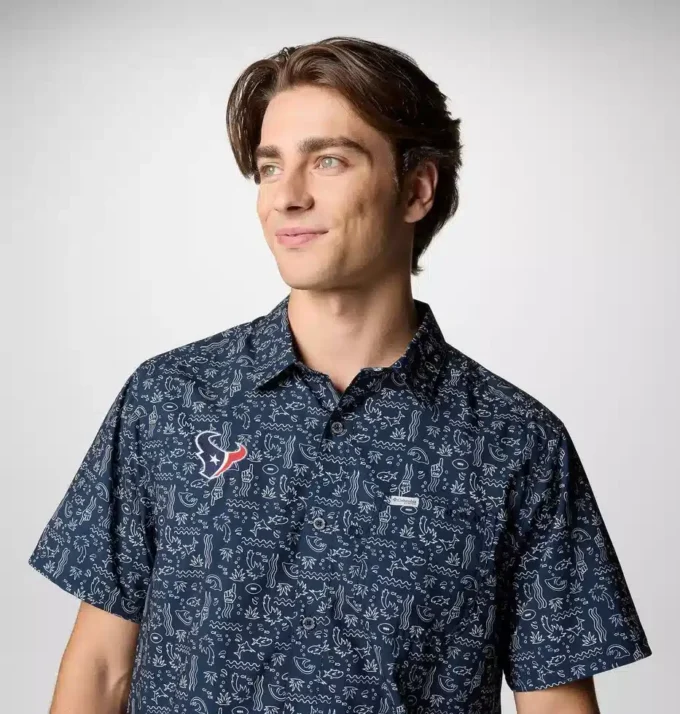 Cămașă cu mânecă scurtă PFG Super Slack Tide™ pentru bărbați – Houston Texans