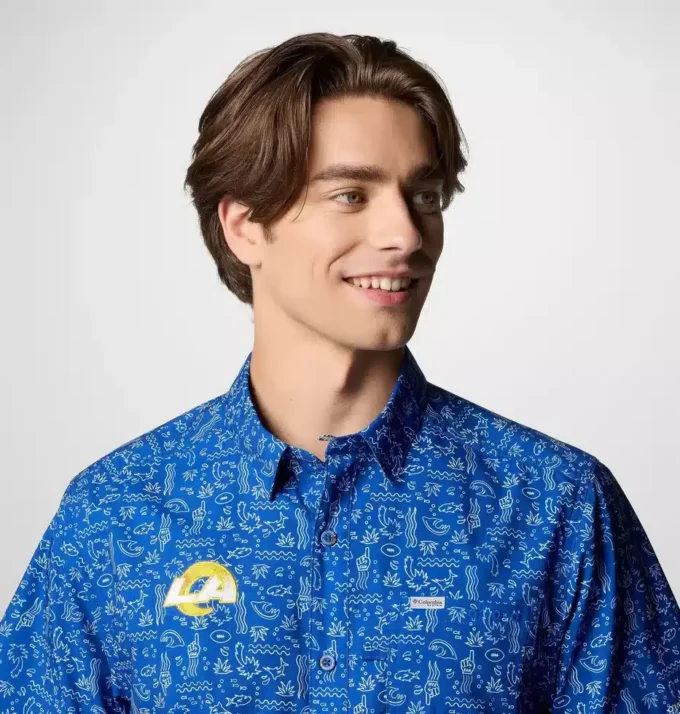 Cămașă cu mânecă scurtă PFG Super Slack Tide™ pentru bărbați – Los Angeles Rams