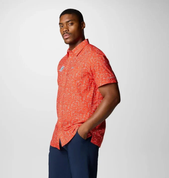 Cămașă cu mânecă scurtă PFG Super Slack Tide™ pentru bărbați – Miami Dolphins