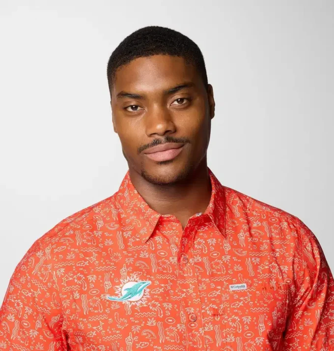 Cămașă cu mânecă scurtă PFG Super Slack Tide™ pentru bărbați – Miami Dolphins