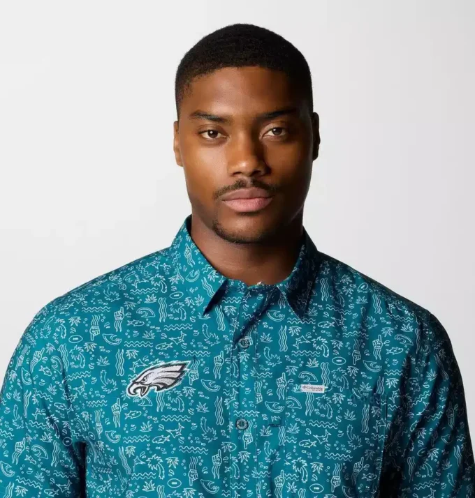 Cămașă cu mânecă scurtă PFG Super Slack Tide™ pentru bărbați – Philadelphia Eagles