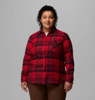 Cămașă cu mâneci lungi din flanelă Calico Basin™ pentru femei – Mărime mare