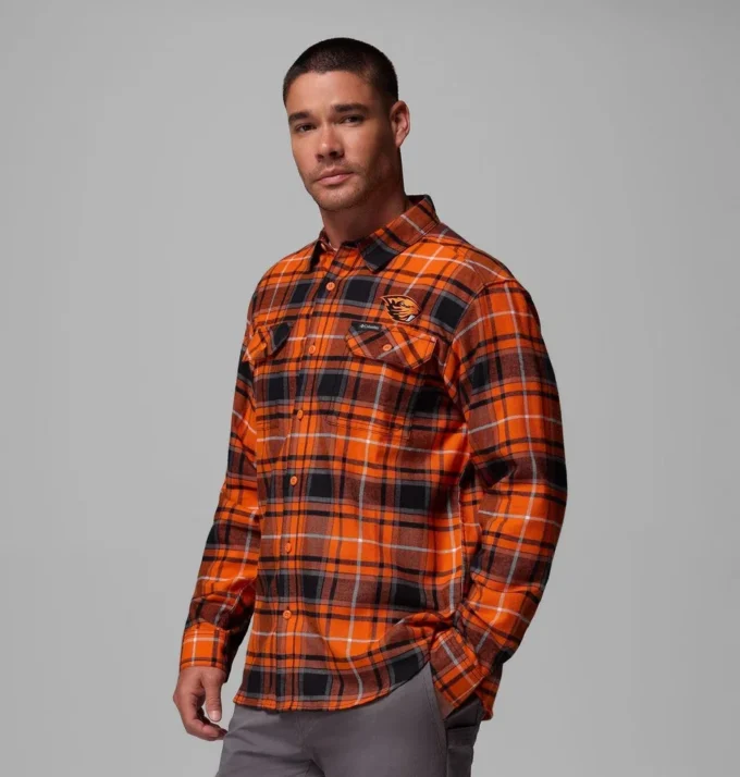 Cămașă cu mâneci lungi din flanelă Men Collegiate Flare Gun™ – Oregon State