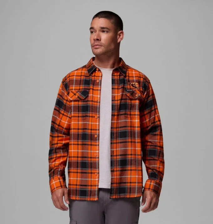 Cămașă cu mâneci lungi din flanelă Men Collegiate Flare Gun™ – Oregon State