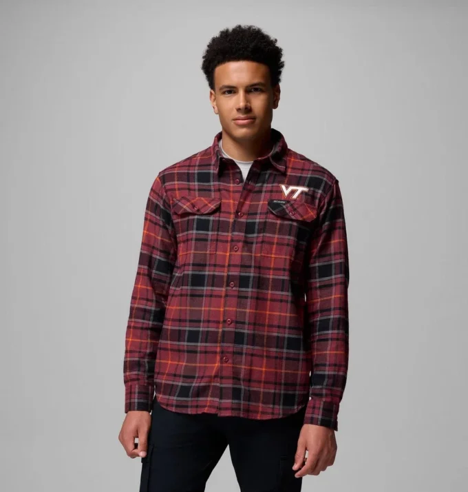 Cămașă cu mâneci lungi din flanelă Men Collegiate Flare Gun™ – Virginia Tech