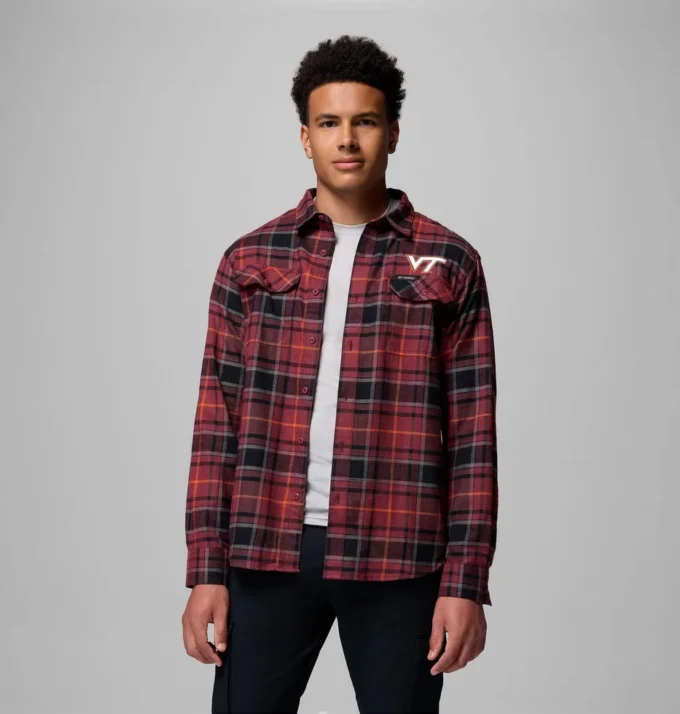 Cămașă cu mâneci lungi din flanelă Men Collegiate Flare Gun™ – Virginia Tech