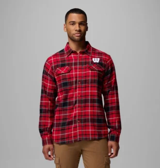 Cămașă cu mâneci lungi din flanelă Men Collegiate Flare Gun™ – Wisconsin