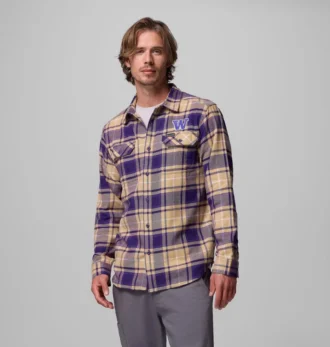 Cămașă cu mâneci lungi din flanelă pentru bărbați Collegiate Flare Gun™ – Washington