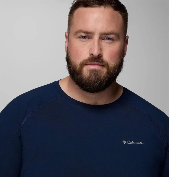 Cămașă cu mâneci lungi și guler rotund pentru bărbați Omni-Heat™ Infinity Knit – Mărime mare