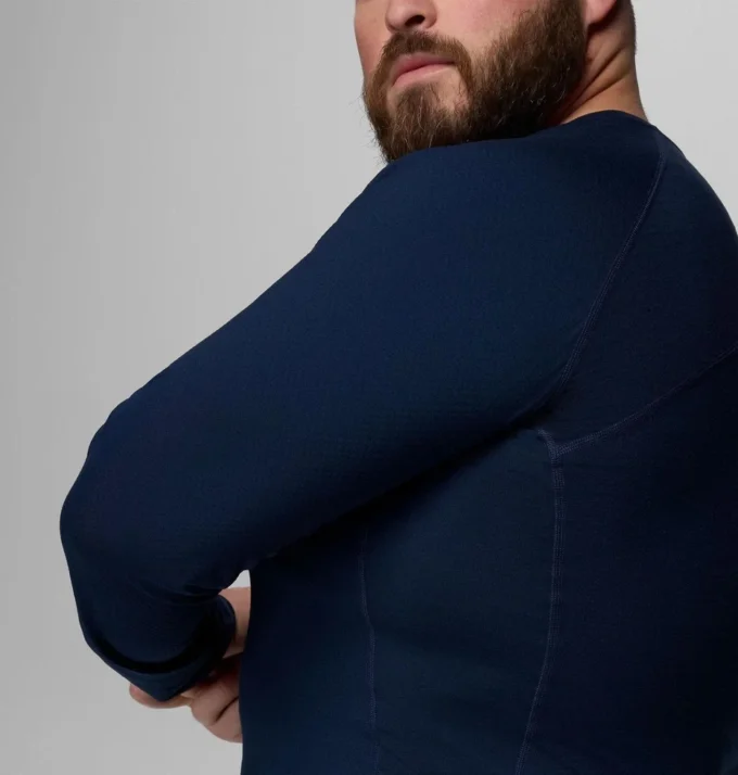 Cămașă cu mâneci lungi și guler rotund pentru bărbați Omni-Heat™ Infinity Knit – Mărime mare