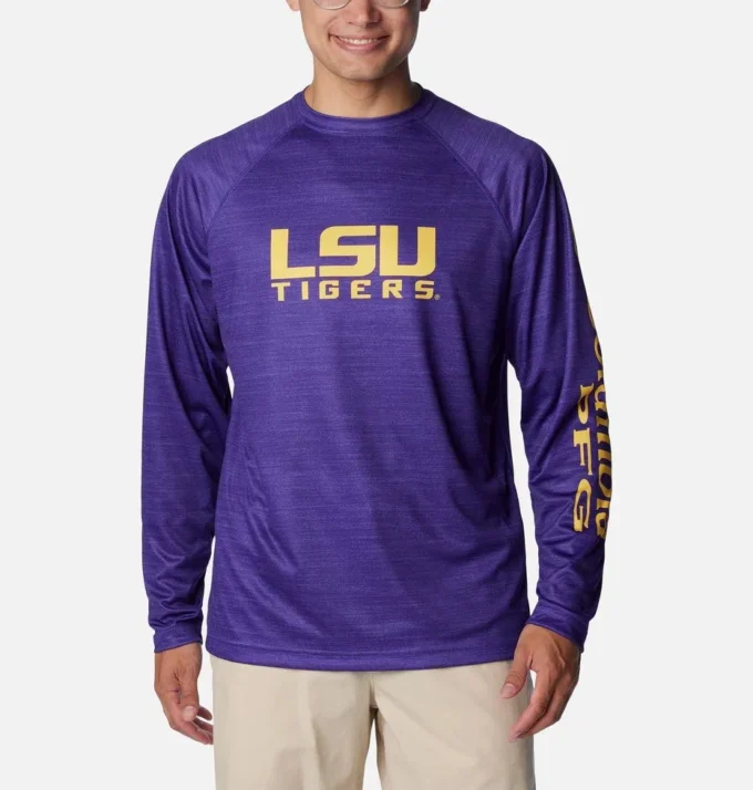 Cămașă cu mâneci lungi Men Collegiate PFG Terminal Tackle™ Heather – LSU