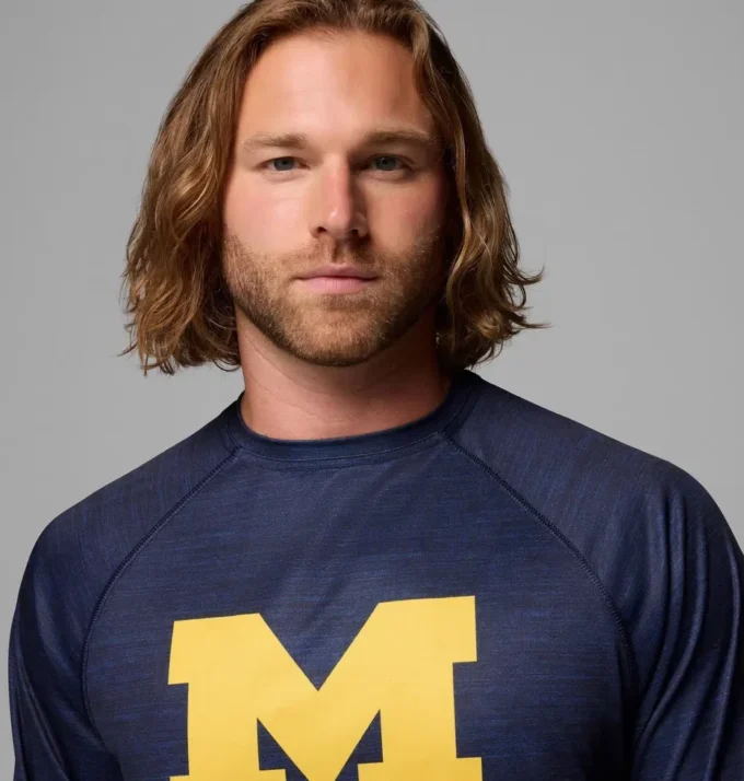 Cămașă cu mâneci lungi Men Collegiate PFG Terminal Tackle™ Heather – Michigan