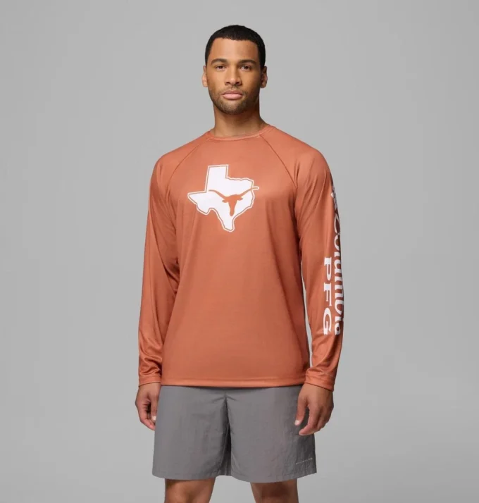 Cămașă cu mâneci lungi Men Collegiate PFG Terminal Tackle™ Heather – Texas