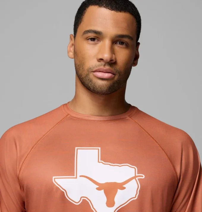 Cămașă cu mâneci lungi Men Collegiate PFG Terminal Tackle™ Heather – Texas