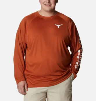 Cămașă cu mâneci lungi pentru bărbați Collegiate PFG Terminal Tackle™ – Mărime mare – Texas