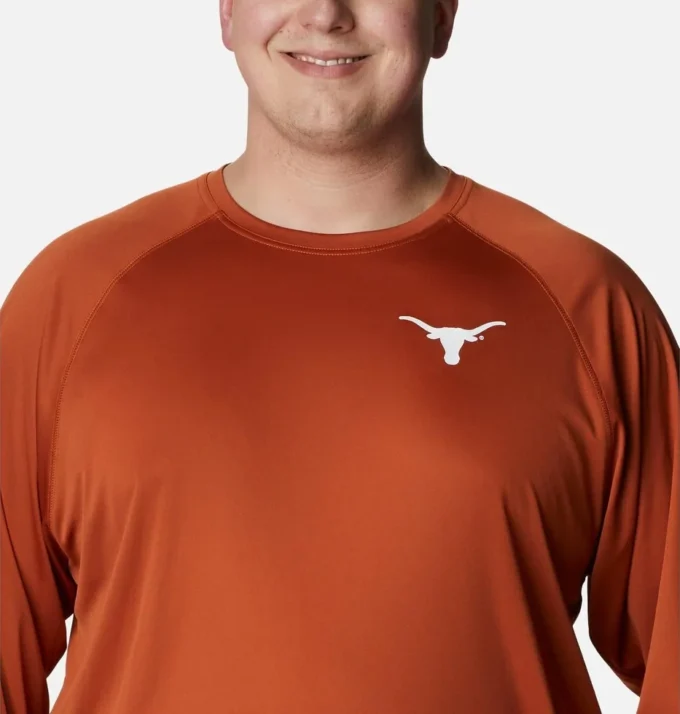 Cămașă cu mâneci lungi pentru bărbați Collegiate PFG Terminal Tackle™ – Mărime mare – Texas