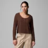 Cămașă cu mâneci lungi pentru femei Brea Falls™ Grid Henley Cămașă cu mâneci lungi pentru femei Brea Falls™ Grid Henley