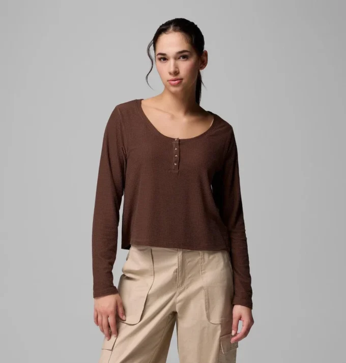 Cămașă cu mâneci lungi pentru femei Brea Falls™ Grid Henley Cămașă cu mâneci lungi pentru femei Brea Falls™ Grid Henley