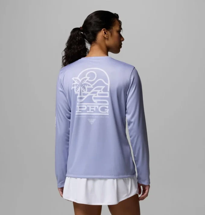 Cămașă cu mâneci lungi PFG Tidal Tee™ Palm Waves pentru femei Cămașă cu mâneci lungi PFG Tidal Tee™ Palm Waves pentru femei