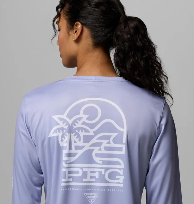 Cămașă cu mâneci lungi PFG Tidal Tee™ Palm Waves pentru femei Cămașă cu mâneci lungi PFG Tidal Tee™ Palm Waves pentru femei