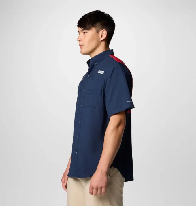 Cămașă cu mâneci scurte PFG Tamiami™ Colorblocked pentru bărbați – Houston Texans