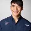 Cămașă cu mâneci scurte PFG Tamiami™ Colorblocked pentru bărbați – Houston Texans