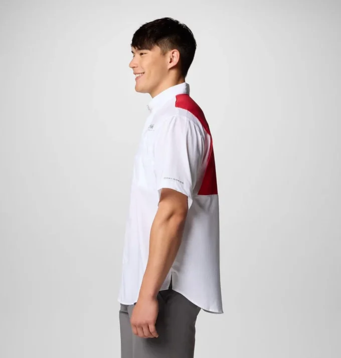 Cămașă cu mâneci scurte PFG Tamiami™ Colorblocked pentru bărbați – Kansas City Chiefs