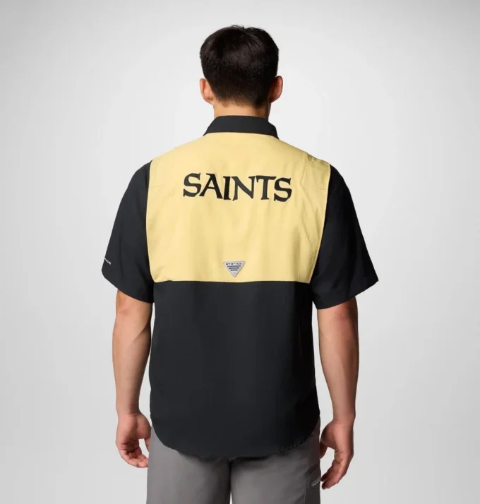 Cămașă cu mâneci scurte PFG Tamiami™ Colorblocked pentru bărbați – New Orleans Saints