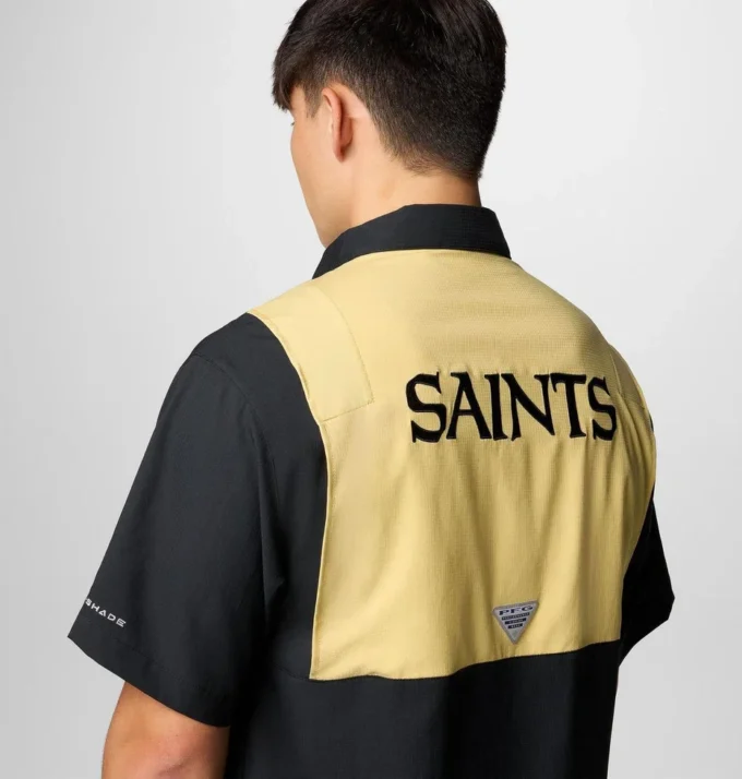 Cămașă cu mâneci scurte PFG Tamiami™ Colorblocked pentru bărbați – New Orleans Saints