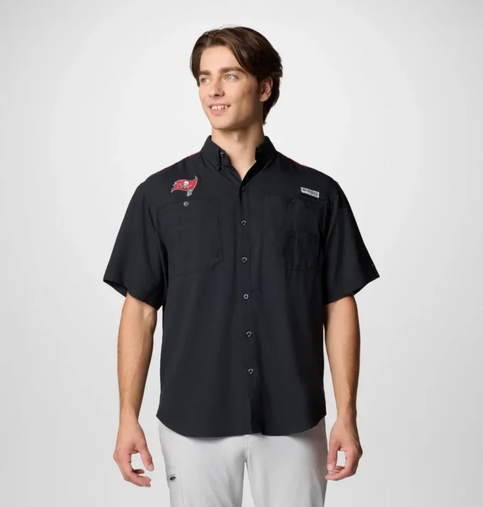 Cămașă cu mâneci scurte PFG Tamiami™ Colorblocked pentru bărbați – Tampa Bay Buccaneers