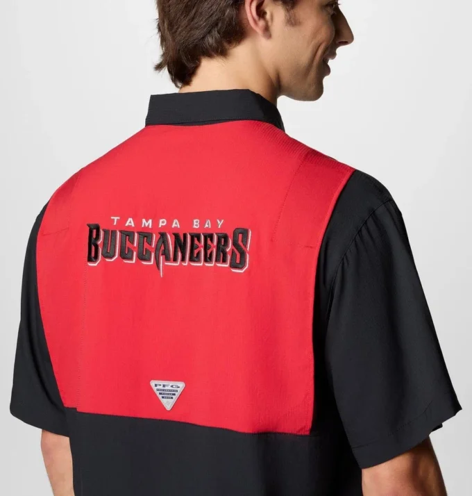 Cămașă cu mâneci scurte PFG Tamiami™ Colorblocked pentru bărbați – Tampa Bay Buccaneers