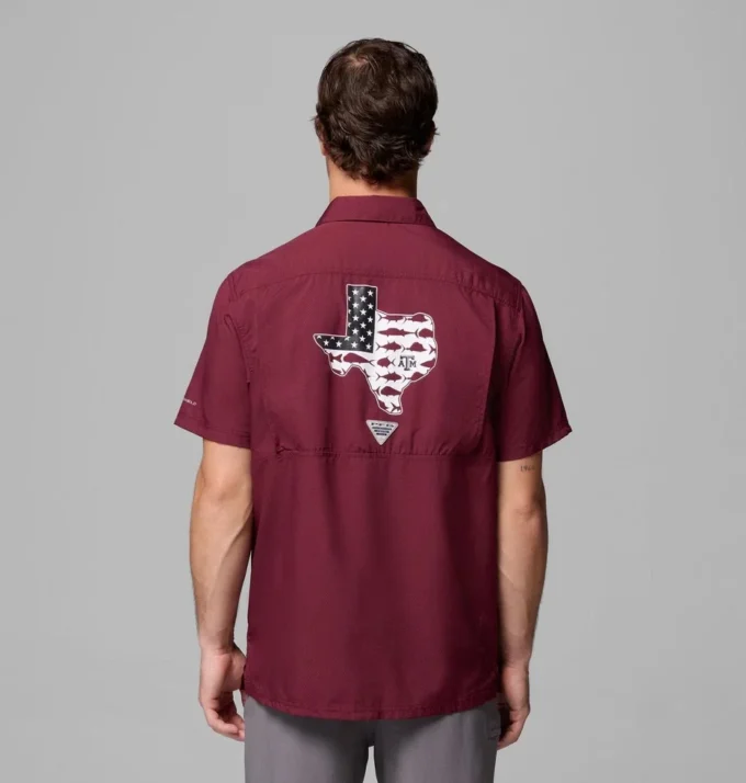 Cămașă pentru bărbați Collegiate PFG Slack Tide™ Camp – Texas A&M Cămașă pentru bărbați Collegiate PFG Slack Tide™ Camp – Texas A&M