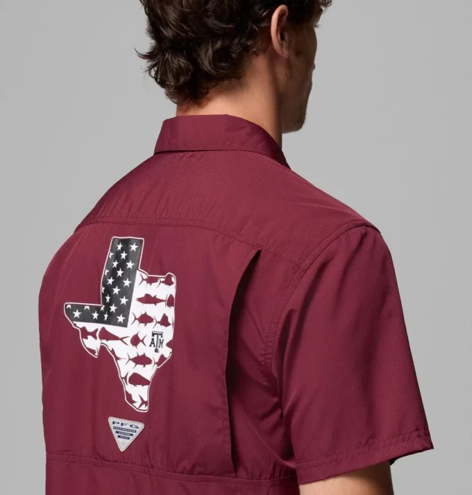 Cămașă pentru bărbați Collegiate PFG Slack Tide™ Camp – Texas A&M Cămașă pentru bărbați Collegiate PFG Slack Tide™ Camp – Texas A&M