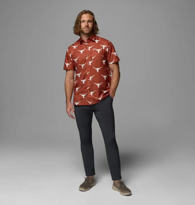Cămașă pentru bărbați Collegiate PFG Super Slack Tide™ – Texas