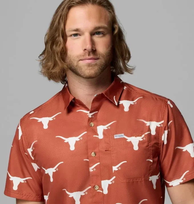 Cămașă pentru bărbați Collegiate PFG Super Slack Tide™ – Texas