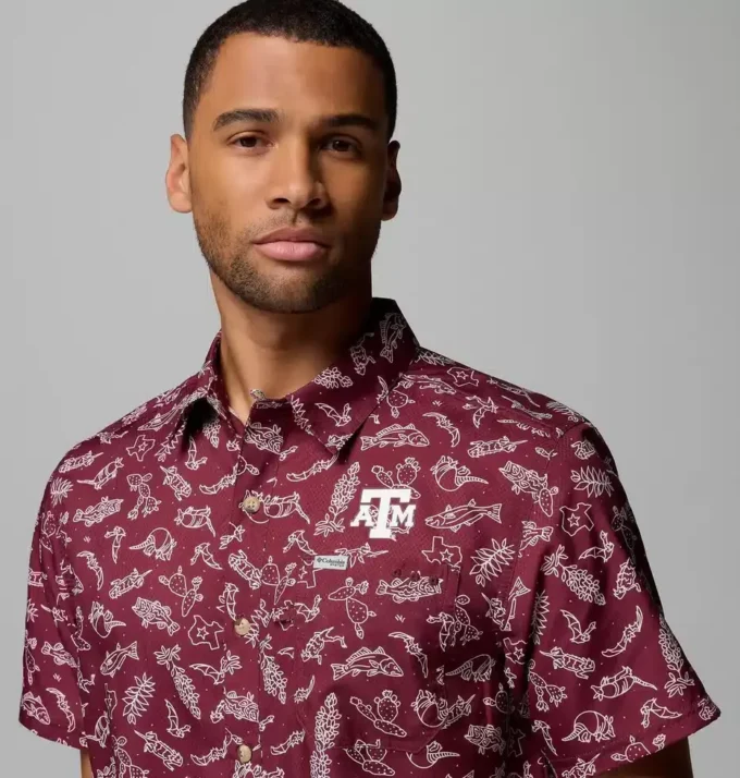 Cămașă pentru bărbați Collegiate PFG Super Slack Tide™ – Texas A&M