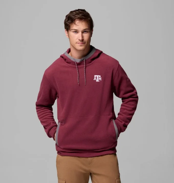 Hanorac cu glugă din fleece pentru bărbați Collegiate Flanker™ – Texas A&M