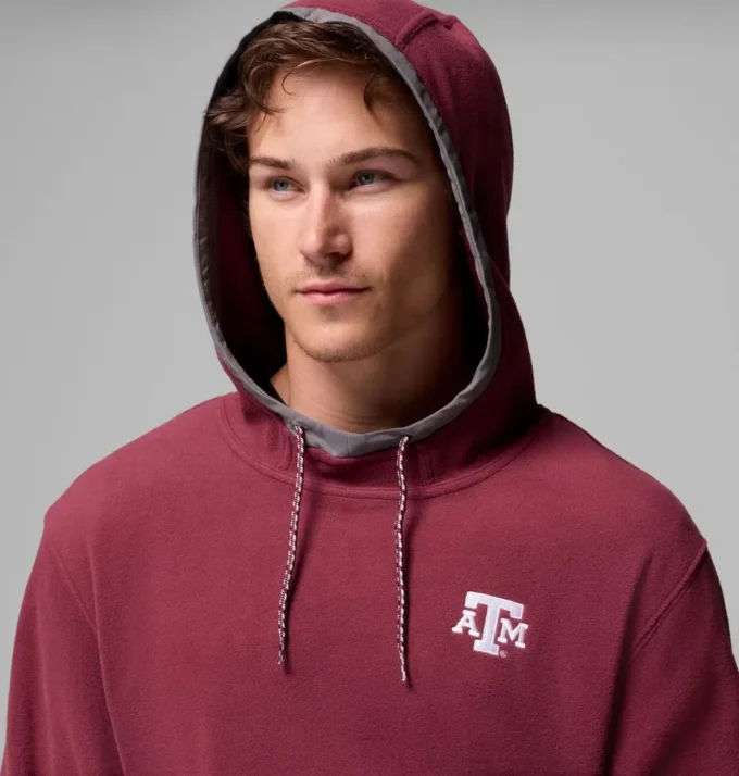 Hanorac cu glugă din fleece pentru bărbați Collegiate Flanker™ – Texas A&M