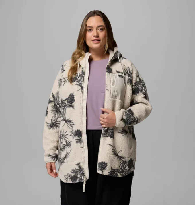 Hanorac cu glugă și fermoar integral pentru femei Winter Warmth™ – Mărime mare