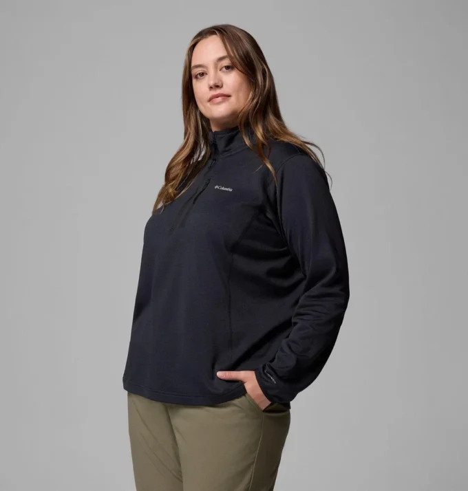 Jacheta cu fermoar pe jumătate din fleece Essential Hike™ Grid pentru femei – Mărime mare Jacheta cu fermoar pe jumătate din fleece Essential Hike™ Grid pentru femei – Mărime mare
